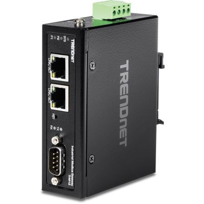8. TRENDnet TI-M12 Industrie-Gateway – 100-Mbit/s-LAN, RS-232, RS-485, Modbus, RS-442 – DC – Wand-/DIN-Schienenmontage – TAA-konform