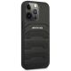4. AMG AMHCP14LGSEBK iPhone 14 Pro 6.1 "schwarz / schwarzes Hardcase Leder geprägte Linien