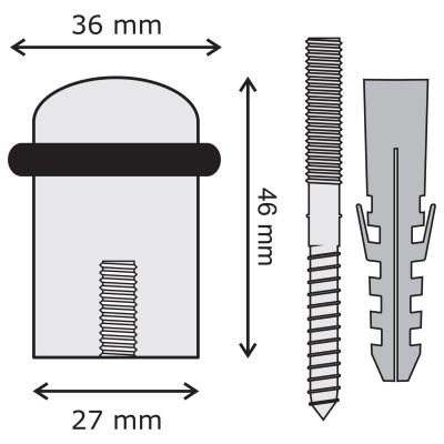 5. Türstopper 27/46 mm aus poliertem Edelstahl KOWALSKI KOWALSKI