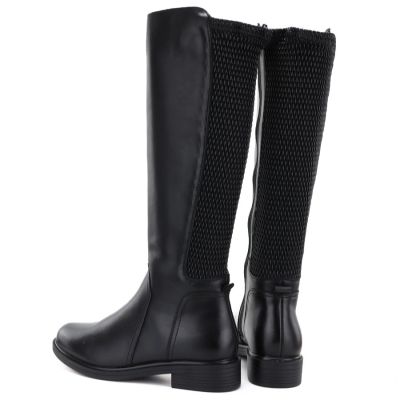 5. Damen-Lederstiefel mit elastischem Schaft, schwarz, Campbell JE19489