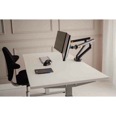 2. BakkerElkhuizen Flexibles Doppel-Montageset - Verstellbarer Doppelarm - Für 2 Monitore - Aluminium, Stahl, ABS-Kunststoff, thermoplastischer Gummi (TPR), Polyamid (PA6) - Dunkelgrau - Bildschirmgröße: 43,18-88,9 cm (für Flachbildschirme)