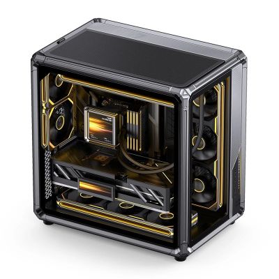 7. Jonsbo X400 PC-Gehäuse, Midi-Tower, ATX, gehärtetes Glas – grau
