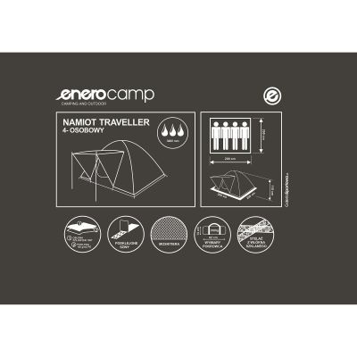 19. 4-PERSONEN-REISEZELT 200X200X115CM ENERO CAMP
