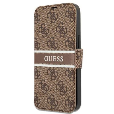 Guess GUBKP13L4GDBR iPhone 13 Pro / 13 6.1" braun/braunes Buch 4G Stripe