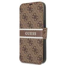 Guess GUBKP13L4GDBR iPhone 13 Pro / 13 6.1" braun/braunes Buch 4G Stripe