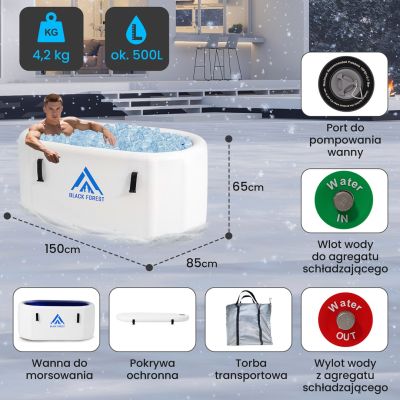 12. Extralink Eisbadewanne | Badewanne zum Schwimmen | 150 x 80 x 65 cm