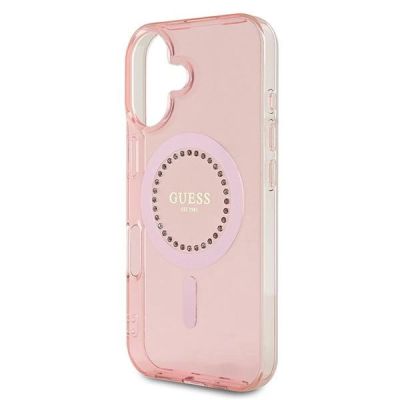6. Guess IML Strassstein-MagSafe-Hülle für iPhone 16 – pink