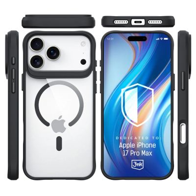 5. 3mk Satin Armor MagCase für iPhone 17 Pro Max – Transparent Schwarz