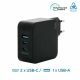 2. Mobilis Ladegerät 100W 2USB C 1USB A GaN-Kabel 100W Laptop, Smartphone, Tablet Schwarz Wechselstrom intern