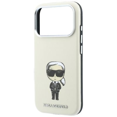 7. Karl Lagerfeld Smooth Ikonik Sketch MagSafe Hülle für iPhone 18 Pro / 17 Pro – Beige