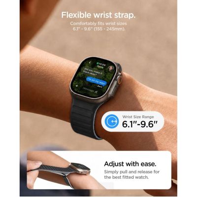 9. Spigen Athlex Air M Armband für Apple Watch 44 / 45 / 46 / 49 mm – Schwarz und Grau