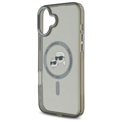 6. Karl Lagerfeld IML Metal Karl&Choupette Head MagSafe Hülle für iPhone 16 - Schwarz