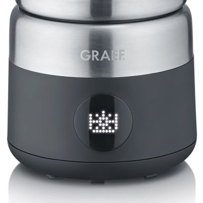 Graef MS802 Automatischer Milchaufschäumer/Milchwärmer, Schwarz, Edelstahl