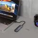 4. USB-A Hub Wozinsky WHS080YSS 4 x USB-A 3.0 mit einzelnen Schaltern, Aluminium, mit 30 cm Kabel - grau