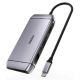 Choetech 9in1 Multifunktions-HUB USB Typ C - 3x USB 3.2 Gen 1 / SD- und TF-Kartenleser / HDMI 4K 30Hz / VGA Full HD 60Hz / USB Typ C / RJ45 grau (HUB-M15 grau)