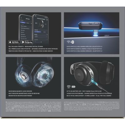 9. Steelseries Arctis Nova 3P Kabellose Kopfhörer für Playstation, Schwarz
