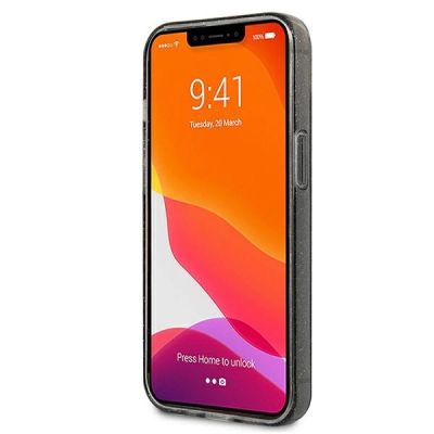 5. Guess, GUHCP13SPCUGL4GBK iPhone 13 mini 5,4" schwarz/schwarzes Hartschalenetui Glitzer 4G großes Logo