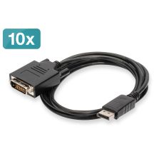 DisplayPort-Adapterkabel, DP auf DVI (24+1) Stecker/Stecker, 2,0 m, 10er-Set, Full HD, CE-zertifiziert, blau