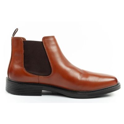 4. Skechers Herrenschuhe Chelsea Boots Miller-Boris elegantes Leder braun