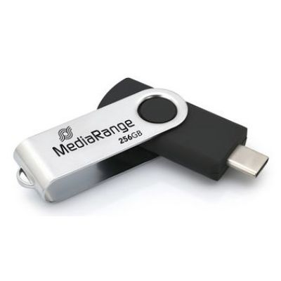 MediaRange MR1955 USB-Stick 256 GB USB Typ-C 3.2 Gen 1 (3.1 Gen 1) Schwarz, Silber