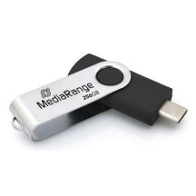 MediaRange MR1955 USB-Stick 256 GB USB Typ-C 3.2 Gen 1 (3.1 Gen 1) Schwarz, Silber
