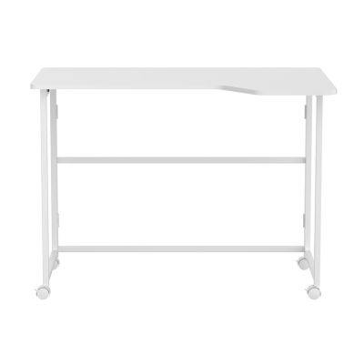 13. MACLEAN Klapptisch mit Rollen, weiß, mobil, 100 x 65 cm, max. 50 kg, abgewinkelt, Form