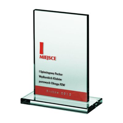 2. „Gravierte Glastrophäe + mit Farbe gefüllt“