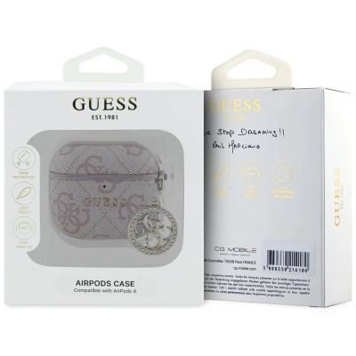 3. Guess 4G Strass Charm Case für AirPods 4 - Rosa