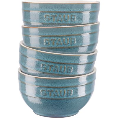 8. Staub Ceramique Schüssel-Set 0,7 l Rund Keramik Türkis 4-tlg.