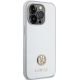 4. Guess Strass Metal Logo Hülle für iPhone 15 Pro – Silber