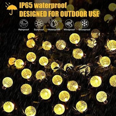23. Solar-Gartenlampen-Girlande, Solarkette, 4,9 m, 40 LEDs, warmweiß