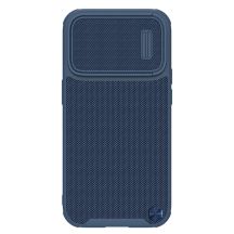 Nillkin Textured S Case iPhone 14 Pro Max gepanzerte Hülle mit Kameraabdeckung blau
