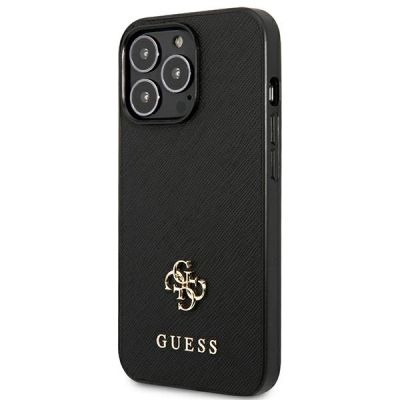2. Guess Saffiano 4G Small Metal Logo Case für iPhone 13 Pro / 13 6.1" - Schwarz