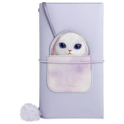 2. Nimmy Big Eyed Pet 2.0 Kaninchen 2-in-1 Notizbuch + Stift-Set - Lila
