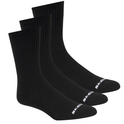 3. Skechers 3er-Pack Unisex-Sneaker, Rundhalsausschnitt, Non-Frottee, S601102-001, Schwarz, Größe 43-46