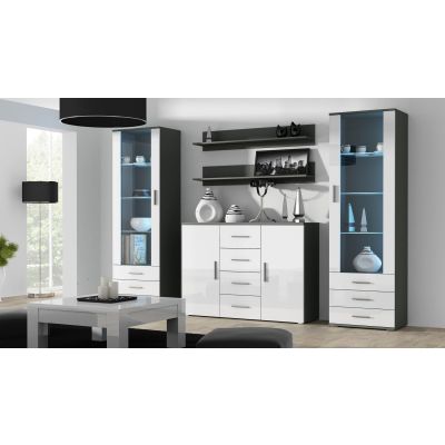 7. SOHO S1 Vitrine, grau/weiß glänzend