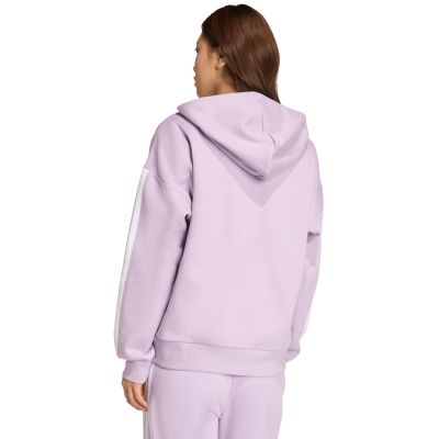 9. Damen adidas Essentials 3-Streifen Fleece-Hoodie mit durchgehendem Reißverschluss Lila JY3080