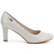 7. Damen-Lederschuhe mit Lochmuster, grau, Sergio Leone SP006