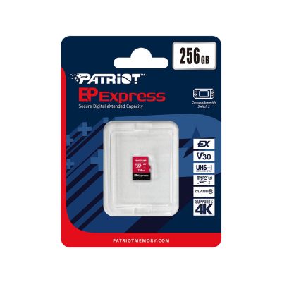 4. Patriot EP Micro SDXC Express 256 GB 800/600 MB/s U3, Nintendo