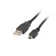 Lanberg CA-USBK-10CC-0018-BK Kabel (USB 2.0 M - Mini USB M; 1,8 m; schwarz)