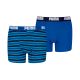 2. Puma Everyday Boxershorts für Kinder, gestreift, 2er-Pack, Blau und Schwarz, 938970 04