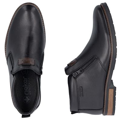 5. Schwarze Herren-Ankle-Boots aus Leder mit Reißverschluss, Rieker 14656-00