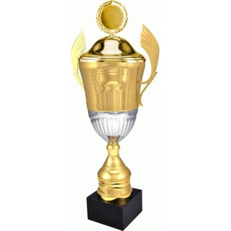 6. Goldfarbener Metallbecher mit Deckel 4128/AP