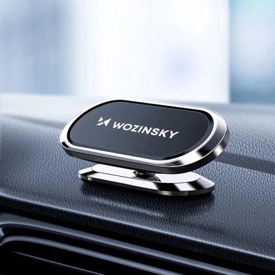 4. Wozinsky Selbstklebende magnetische Autohalterung 360 für Armaturenbrett Silber (WMH-06)