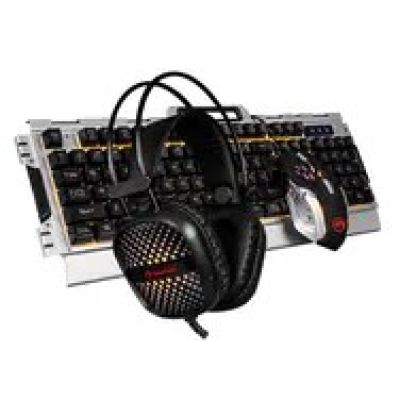 5. Marvo CM303 Tastatur mit USB-Gaming-Maus (Schwarz/Silber)