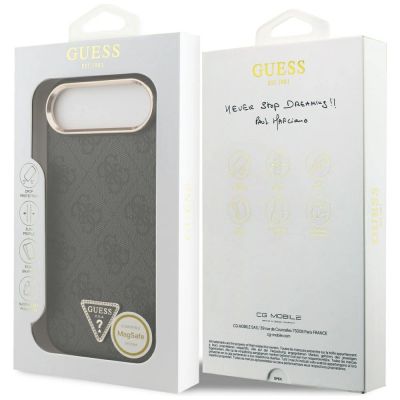 8. Guess 4G Triangle Logo MagSafe Hülle für iPhone Air – Schwarz und Gold