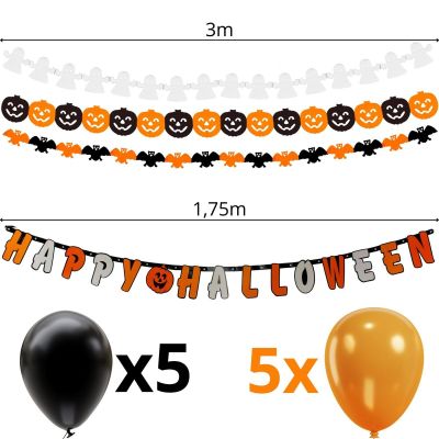 14. HAPPY HALLOWEEN DEKO-SET, 14-TEILIG