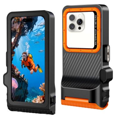 3. Tech-Protect IPX8 Pro wasserdichte Handyhülle – Orange und Schwarz