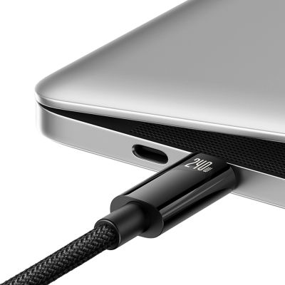 3. Baseus CAWJ040101 USB-C – USB-C-Kabel 240 W 480 Mbit/s 2 m – Schwarz und Grau