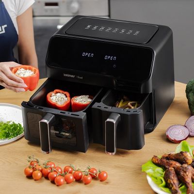 7. ZELMER ZAF900 Heißluftfritteuse 5,5 l Dual mit Doppelkorb